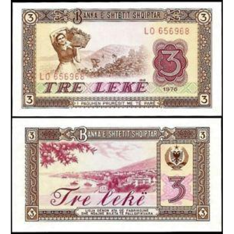 Албанія/Albania 3 leke 1976 Pick 41 UNC Албанія/Albania 3 leke 1976 Pick 41 UNC