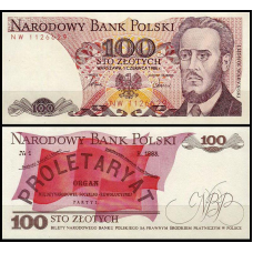 Польща 100 злотих 1986 UNC