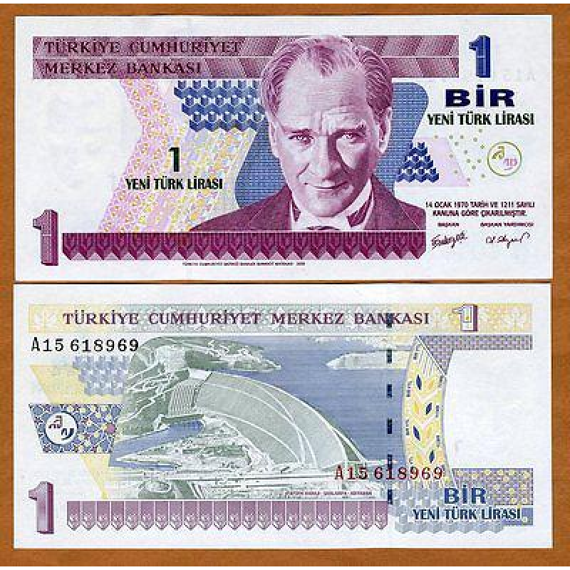 Туреччина / Turkey 1 yeni lirasi 2005 Pick 216 UNC Туреччина / Turkey 1 yeni lirasi 2005 Pick 216 UNC