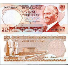 Туреччина / Turkey 20 lira 1970 Pick UNC
