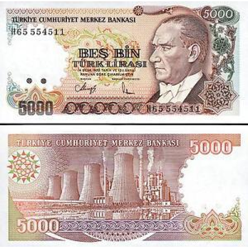 Туреччина/Turkey 5000 Lira (1990) P198 UNC Туреччина/Turkey 5000 Lira (1990) P198 UNC