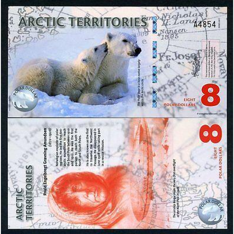 Арктика / Arctic territories 8 dollars 2011 UNC