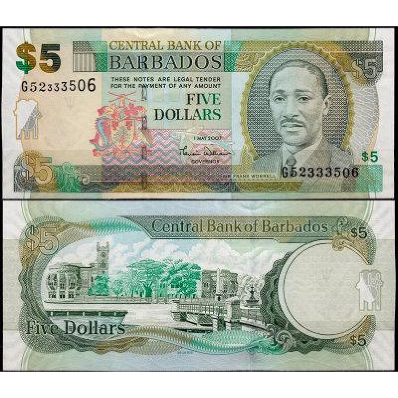 Барбадос / Barbados 5 Dollars 2012 Pick 67c UNC Барбадос / Barbados 5 Dollars 2012 Pick 67c UNC