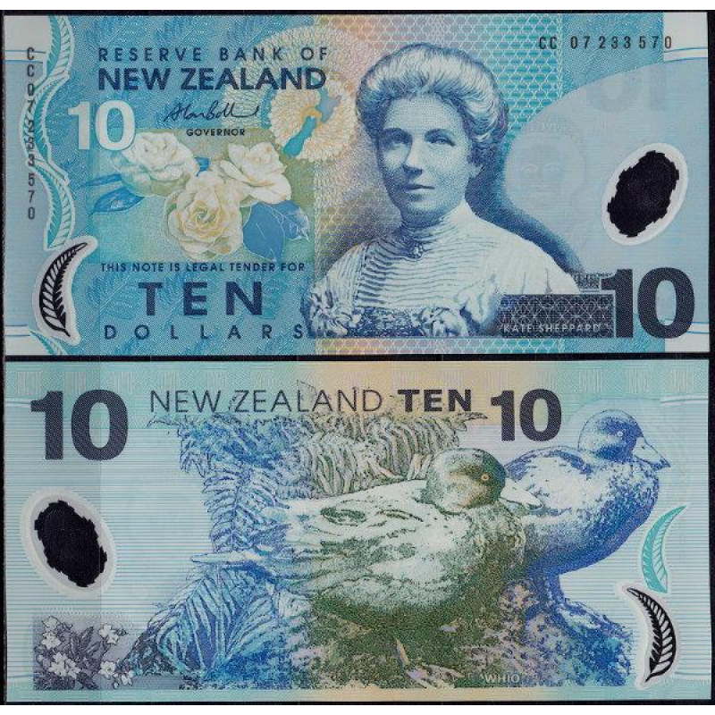 New Zealand, Нова Зеландія - 10 dollars / доларів 2013 UNC Pick 186c