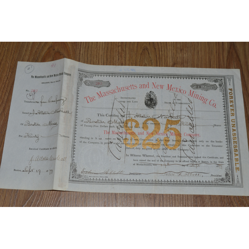 The Massachusetts and New Mexico Mining Co. 25 S. 1879 рік (21) 37*21 The Massachusetts and New Mexico Mining Co. 25 S. 1879 рік (21) 37*21