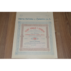 Акція. Ygurey Yerbales y Estancias S. A. 1926 рік №842 (29)38*30