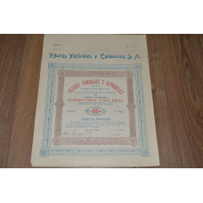 Акція. Ygurey Yerbales y Estancias S. A. 1926 рік №805 (31) 38*30