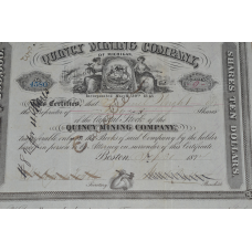Акція. QUINCY MINING COMPANY . 1874 рік (41) 22*20