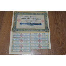Акція. Societe Alsacienne de PRODUITS CHIMIQUES. 1928 рік №268,761 (48) 30*39