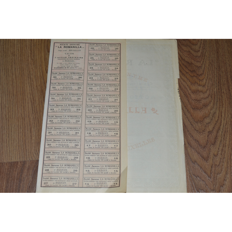 Акція. La Romanilla. Румунія. 1923 рік (67) Акція. La Romanilla. Румунія. 1923 рік (67)