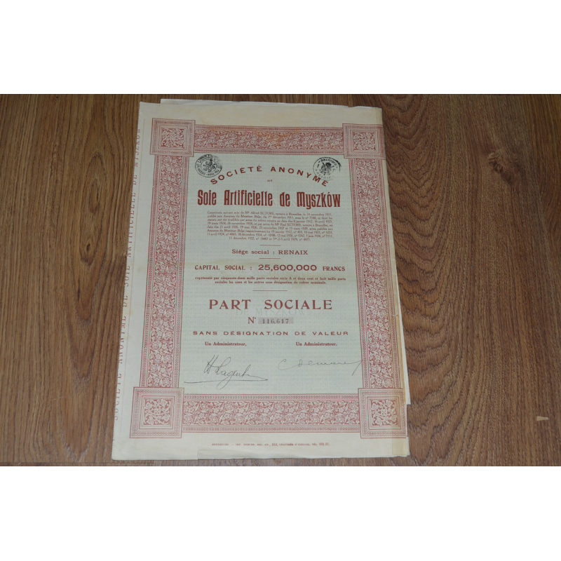 Акція. Бельгія . 1929 рік №116,617 (96) Акція. Бельгія . 1929 рік №116,617 (96)