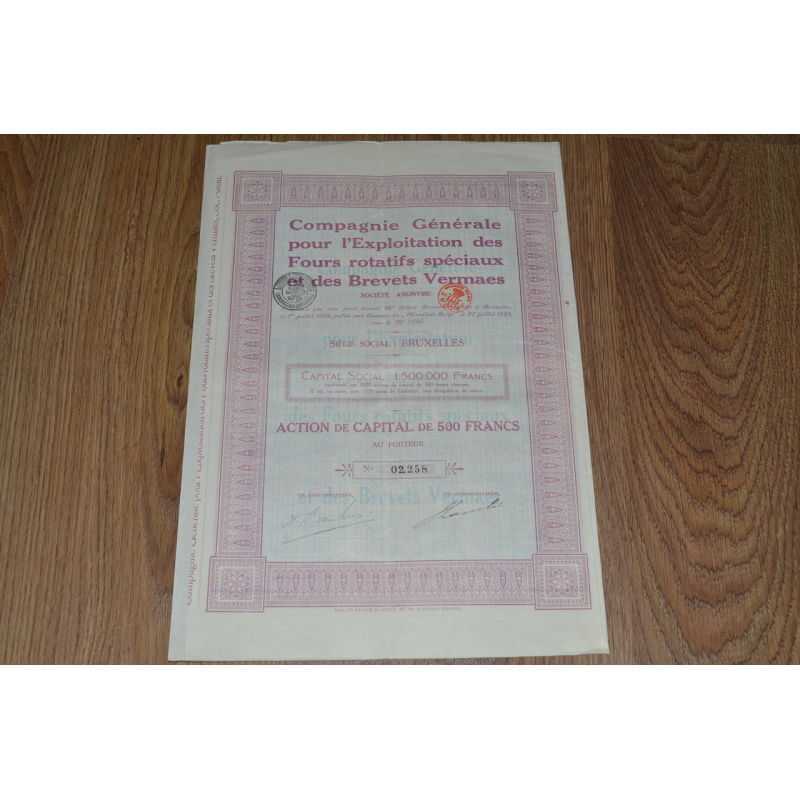 Акція. Бельгія. 1924 рік №02,258 (84) Акція. Бельгія. 1924 рік №02,258 (84)