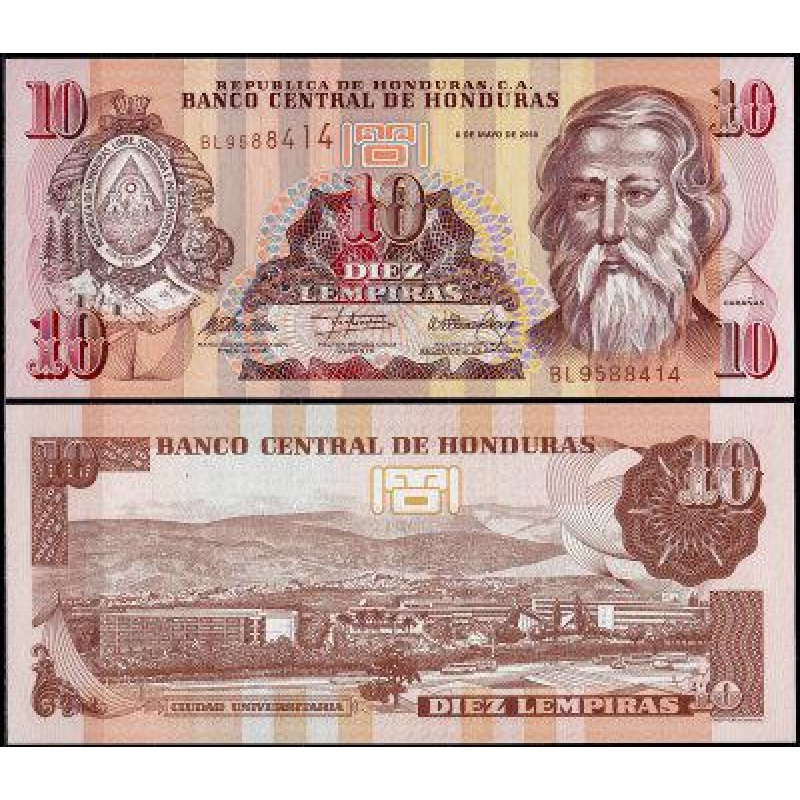 Гондурас / Honduras 10 lempiras 2012 Pick 99 UNC Гондурас / Honduras 10 lempiras 2012 Pick 99 UNC