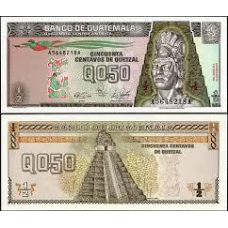 Guatemala Гватемала - 1/2 Quetzal 1989 UNC