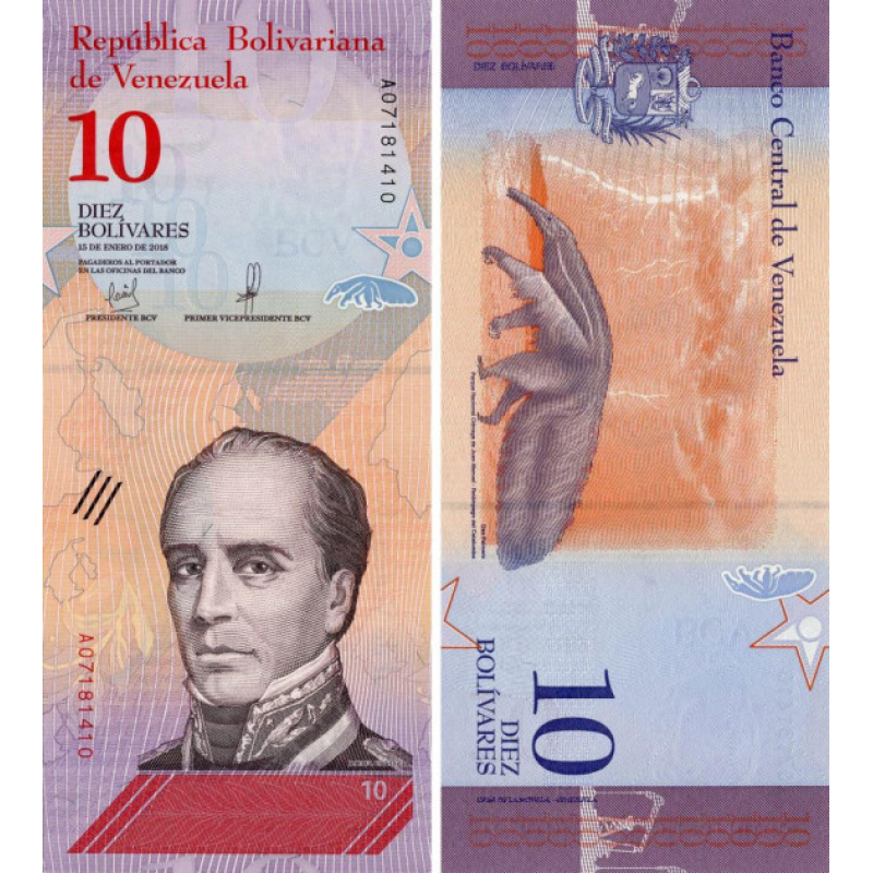 Venezuela Венесуела - 10 Bolivares 2018 UNC