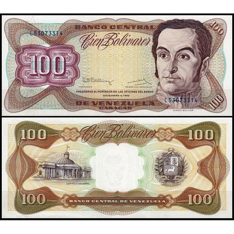 Венесуела 100 Bolivares 1992р. UNC Венесуела 100 Bolivares 1992р. UNC