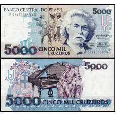 Бразилія/Brazil 5000 Cruzeiros (1992) Pick 232b UNC