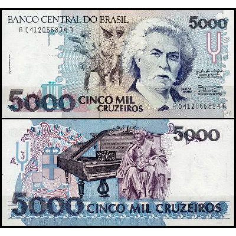 Бразилія/Brazil 5000 Cruzeiros (1992) Pick 232b UNC