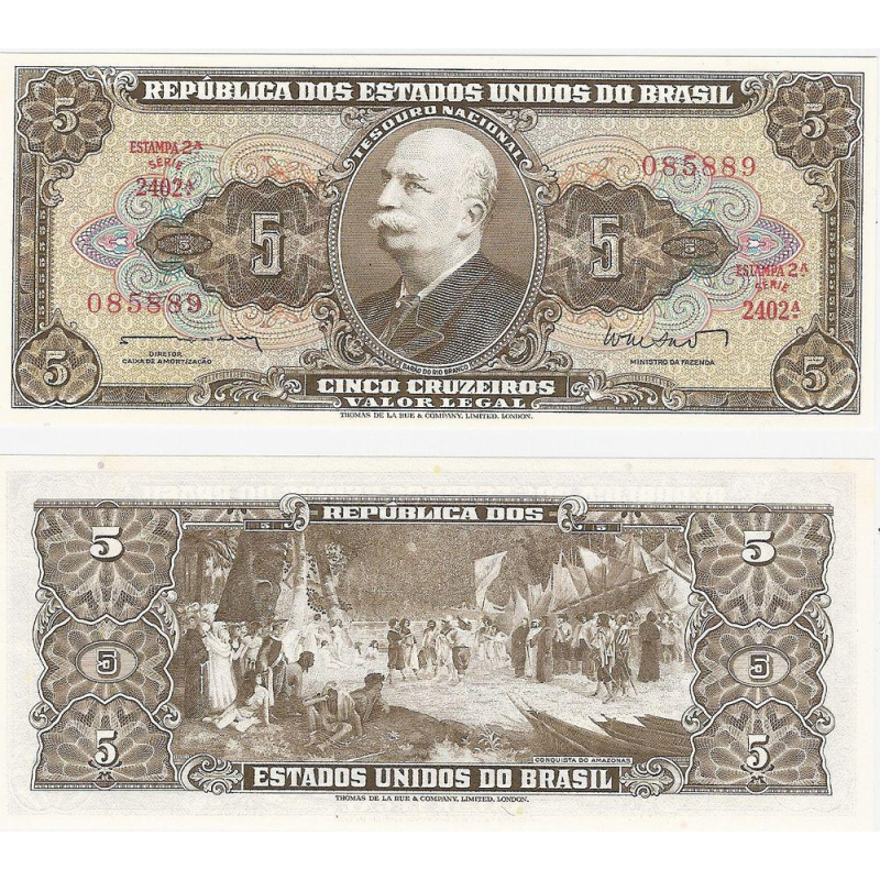 Brazil / Бразилія 5 Cruzeiros 1964 Estampa 2A UNC Brazil / Бразилія 5 Cruzeiros 1964 Estampa 2A UNC
