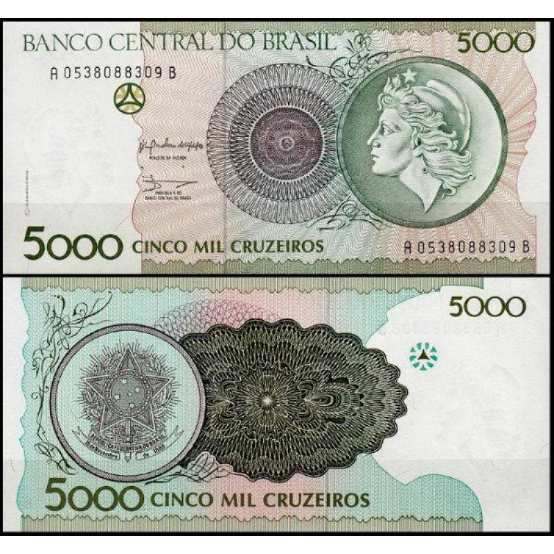 Бразилія / Brasil 5000 cruzeiros 1990 Pick 227 UNC Бразилія / Brasil 5000 cruzeiros 1990 Pick 227 UNC
