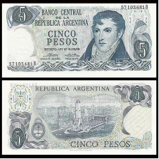 Аргентина/Argentina 5 Peso 1960-62 Pick 275c aUNC