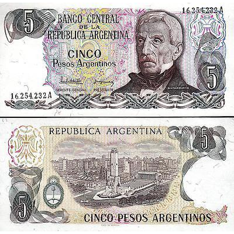 Аргентина / Argentina 5 Pesos Arg 1983 Pick312 UNC
