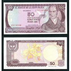 Колумбія / Colombia 50 pesos 1986 Pick 425b UNC