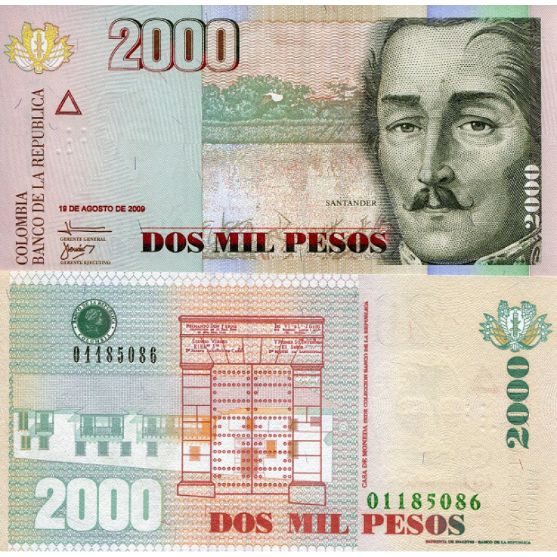 Колумбія / Colombia 2000 pesos 2012 UNC Колумбія / Colombia 2000 pesos 2012 UNC
