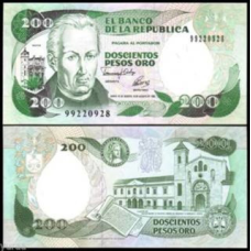 Колумбія / Colombia 200 pesos 1992 Pick 429A UNC