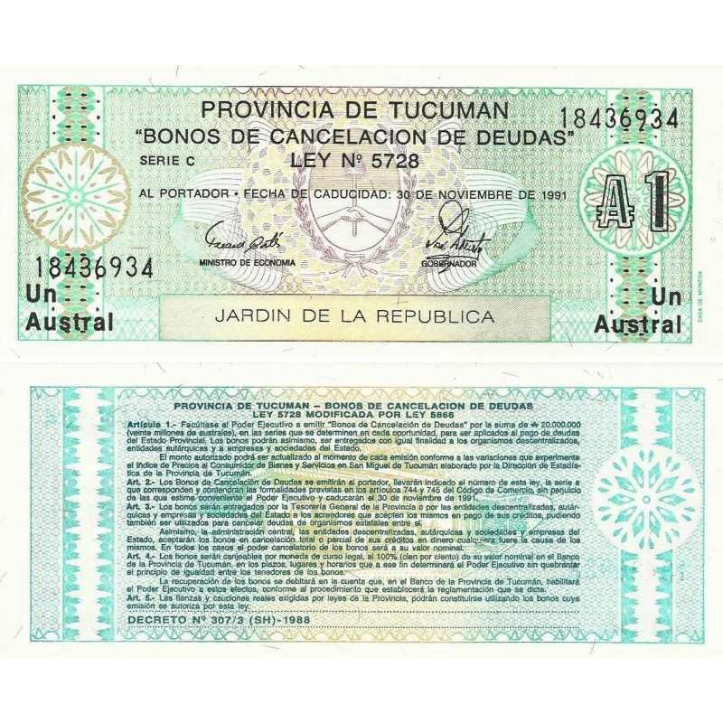 Argentina - 1 Austral 1991 UNC Argentina - 1 Austral 1991 UNC
