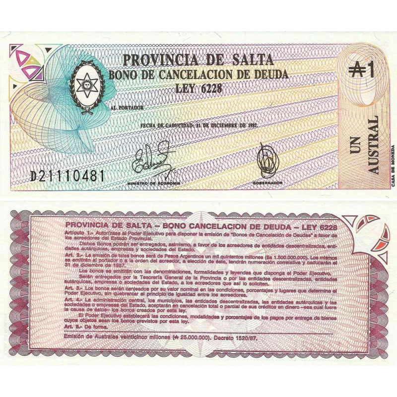 Argentina - 1 Austral 1987 UNC Argentina - 1 Austral 1987 UNC