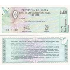 Argentina Аргентина Salta - 100 Pesos 1987 UNC