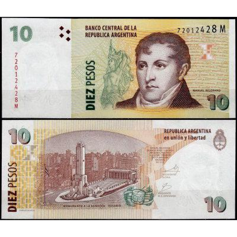 Аргентина / Argentina 10 Pesos (2012) Pick 354 UNC