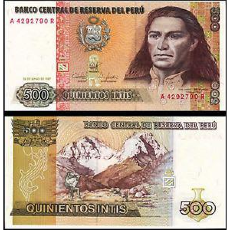 Перу/Peru 500 Intis 1987 Pick 134b UNC Перу/Peru 500 Intis 1987 Pick 134b UNC