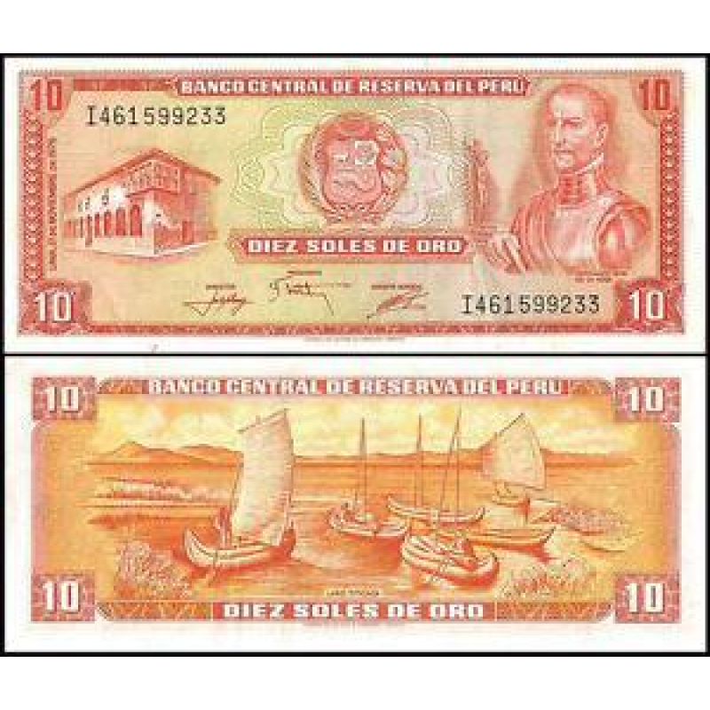 Перу/Peru 10 Soles 1976 Pick 112 UNC Перу/Peru 10 Soles 1976 Pick 112 UNC