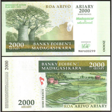 Madagascar Мадагаскар - 2000 Ariary 2007 - 2012 UNC comm. MAP