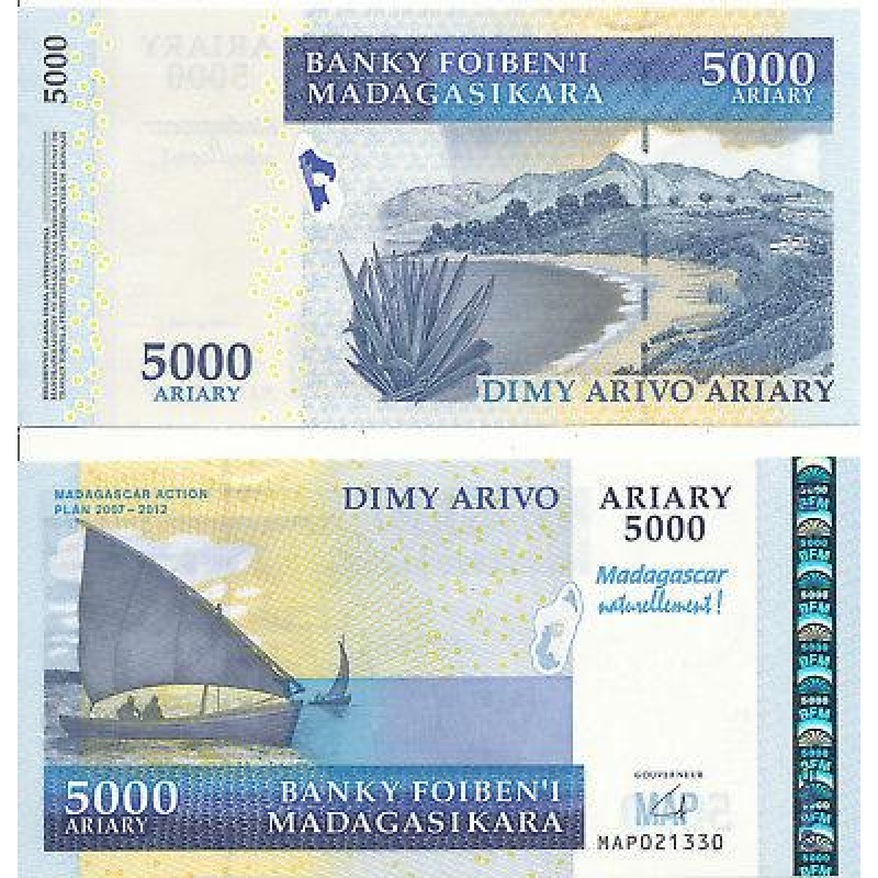 Madagascar Мадагаскар - 5000 Ariary 2007 - 2012 UNC comm. MAP Madagascar Мадагаскар - 5000 Ariary 2007 - 2012 UNC comm. MAP