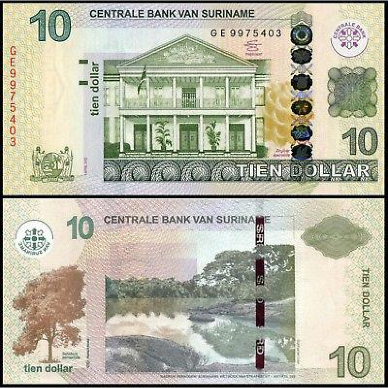 Сурінам / Suriname 10 dollars 2010 Pick 163 UNC Сурінам / Suriname 10 dollars 2010 Pick 163 UNC