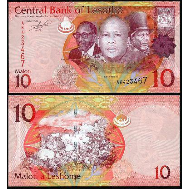 Lesotho Лесото - 10 Maloti 2013 UNC