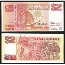 Сінгапур / Singapore 2 Dollars 1990 Pick 27 UNC