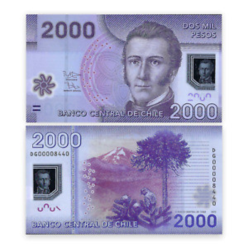 Chile Чилі - 2000 Pesos 2014 UNC P. 162d Chile Чилі - 2000 Pesos 2014 UNC P. 162d