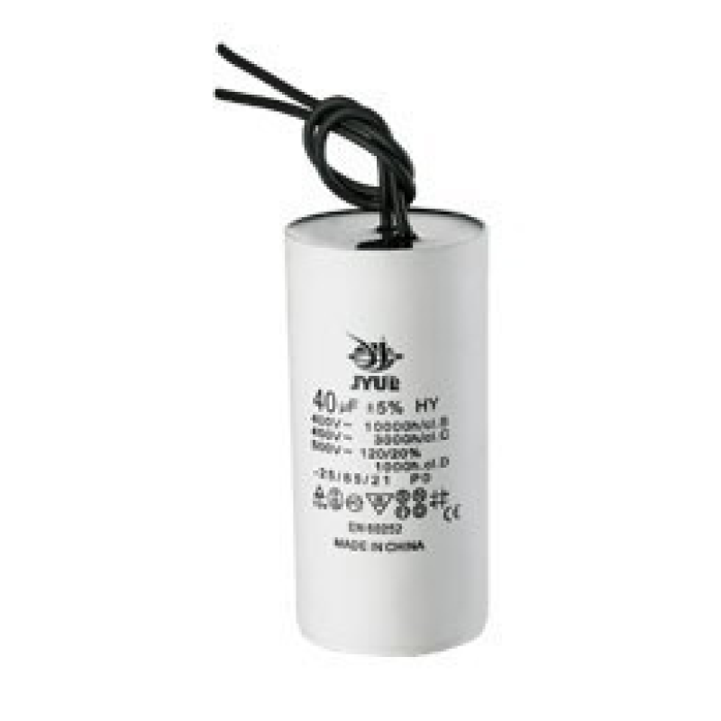 Конденсатор CBB-60 18 mkf - 400 VAC (±5%) Гибкие выводы JYUL (40*70 mm) Конденсатор CBB-60 18 mkf - 400 VAC (±5%) Гибкие выводы JYUL (40*70 mm)