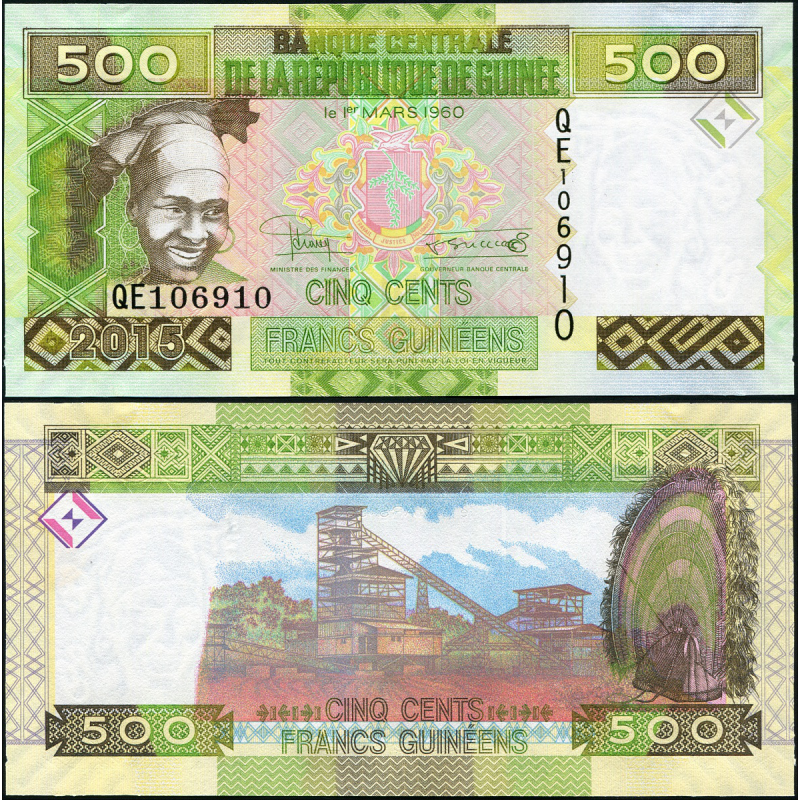 Guinea Гвінея - 500 Francs 2015 UNC Guinea Гвінея - 500 Francs 2015 UNC