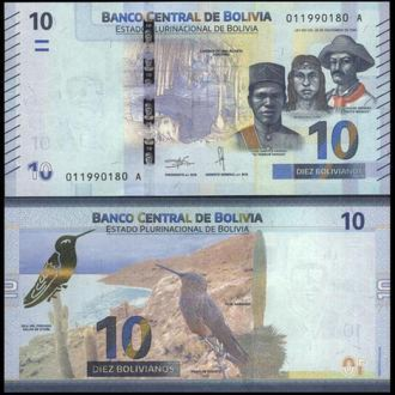 Bolivia Болівія - 10 Bolivianos 2018 ( 1986 ) UNC serie A Bolivia Болівія - 10 Bolivianos 2018 ( 1986 ) UNC serie A