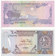 Qatar Катар - 1 Riyal 1985 Pick 13a UNC
