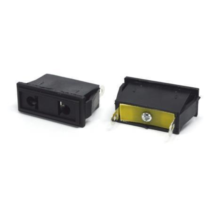 Гнездо сетевое AC 2pin, монтажное, корпус пластик Гнездо сетевое AC 2pin, монтажное, корпус пластик