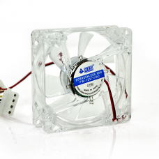 Кулер корпусних Merlion 8025 прозорий DC sleeve fan 4pin - 80*80*25мм, 1500об/хв