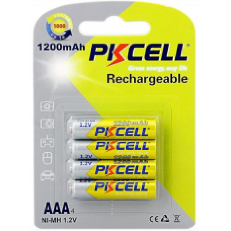 Акумулятор PKCELL 1.2 V AAA 1200mAh NiMH Rechargeable Battery, 4 штуки у блістері ціна за блістер Акумулятор PKCELL 1.2 V AAA 1200mAh NiMH Rechargeable Battery, 4 штуки у блістері ціна за блістер