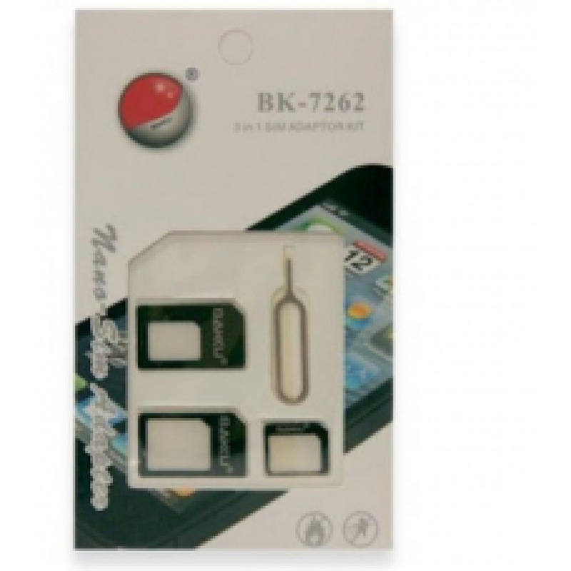 Переходник для SIM карт BAKKU BK-7262 3 в 1, micro-nano, micro-sim, nano-sim, Green Переходник для SIM карт BAKKU BK-7262 3 в 1, micro-nano, micro-sim, nano-sim, Green