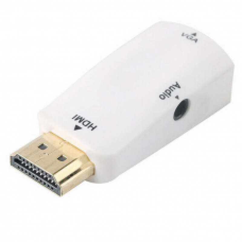 Конвертер-адаптер HDMI (тато) на VGA(мама), White, CristalBox Конвертер-адаптер HDMI (тато) на VGA(мама), White, CristalBox